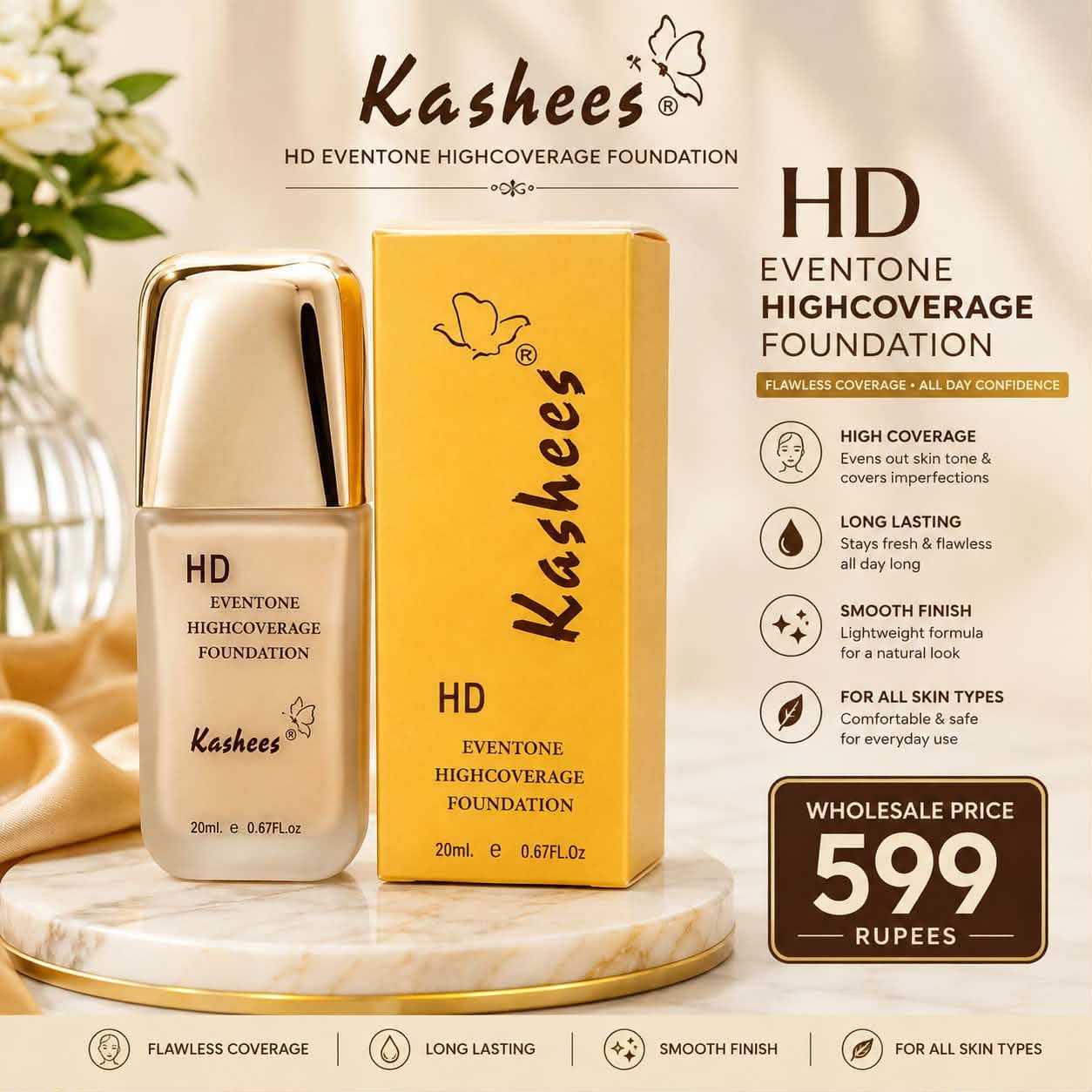 kashee's eventone foundation