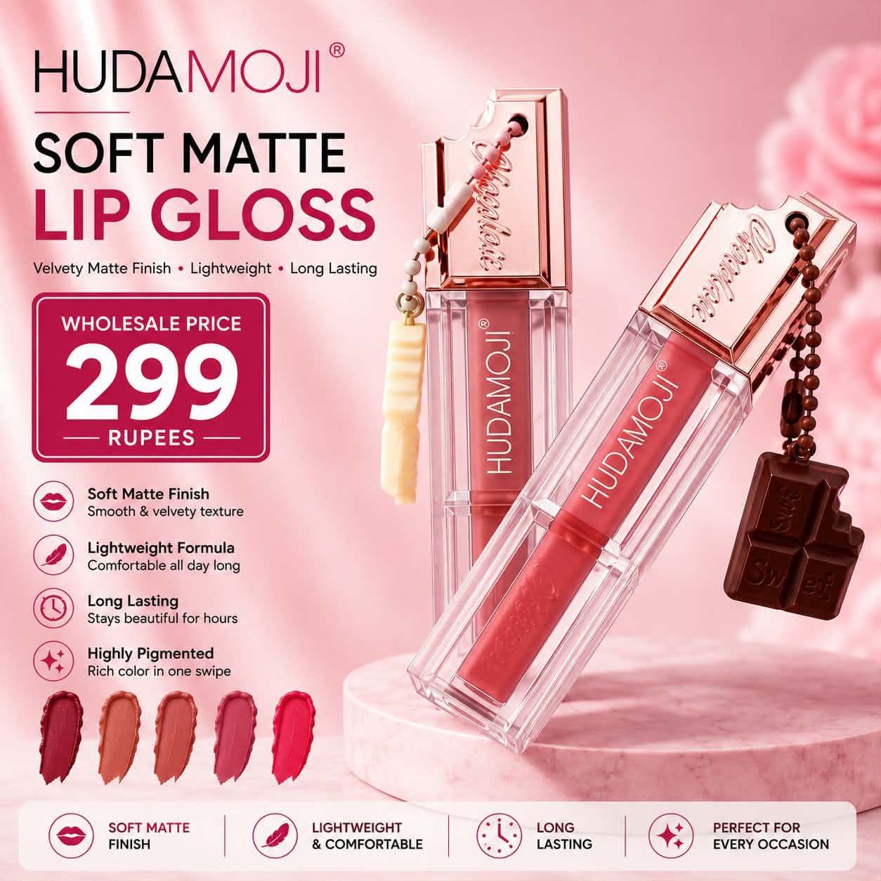 Hudamoji Chocolate Matte Lip Gloss